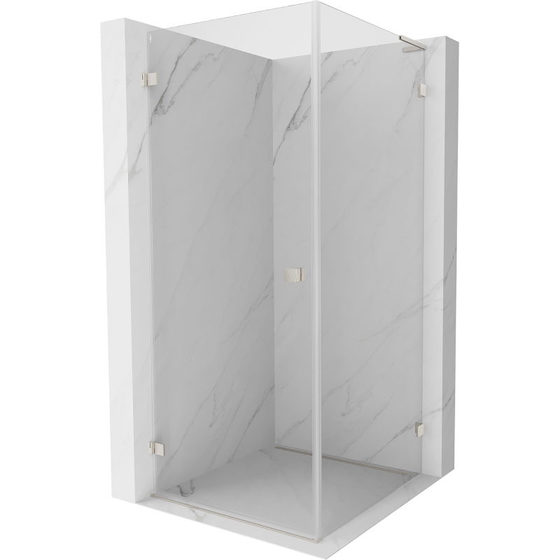 Mexen Lunar-B L left-hand hinged shower cabin 70 x 70 cm, transparent, brushed nickel- 832L-070-070-97-00-L