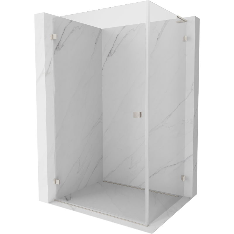 Mexen Lunar-B L shower enclosure hinged left 100 x 70 cm, transparent, brushed nickel- 832L-100-070-97-00-L