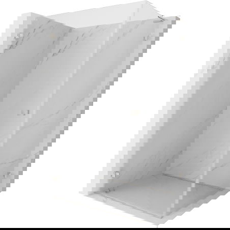 Mexen Lunar-B L Left-Swinging Shower Enclosure 100 x 80 cm, Transparent, Brushed Nickel- 832L-100-080-97-00-L