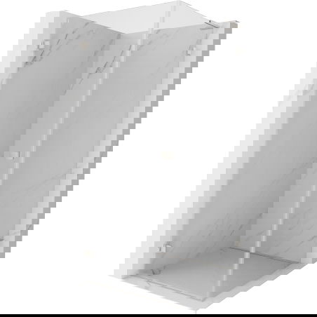 Mexen Lunar-B L pivot shower enclosure left 90 x 90 cm, transparent, brushed nickel- 832L-090-090-97-00-L