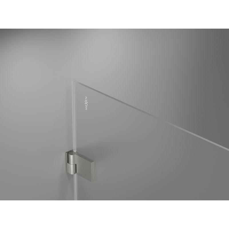 Mexen Lunar-B L pivot shower enclosure left 90 x 90 cm, transparent, brushed nickel- 832L-090-090-97-00-L