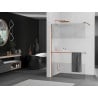 Mexen Kioto+ Shower screen with shelf Walk-in 110 x 200 cm, transparent/frosted, pink gold - 800-110-121-60-35