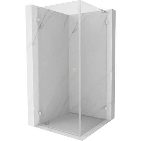 Mexen Lunar-B L left-hand hinged shower enclosure 100 x 100 cm, transparent, brushed nickel- 832L-100-100-97-00-L