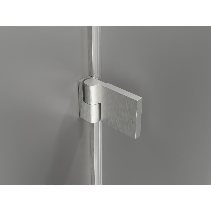 Mexen Lunar-B L left-hand hinged shower enclosure 100 x 100 cm, transparent, brushed nickel- 832L-100-100-97-00-L