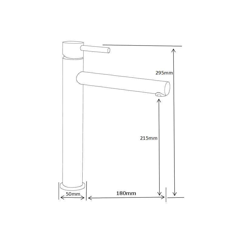 Mexen Elba tall black washbasin faucet - 74110-70