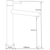 Mexen Elba tall black washbasin faucet - 74110-70