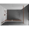 Mexen Kioto+ shower wall with shelf Walk-in 80 x 200 cm, transparent/frosted, pink gold - 800-080-121-60-35