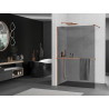 Mexen Kioto+ shower wall with shelf Walk-in 70 x 200 cm, graphite, rose gold - 800-070-121-60-40