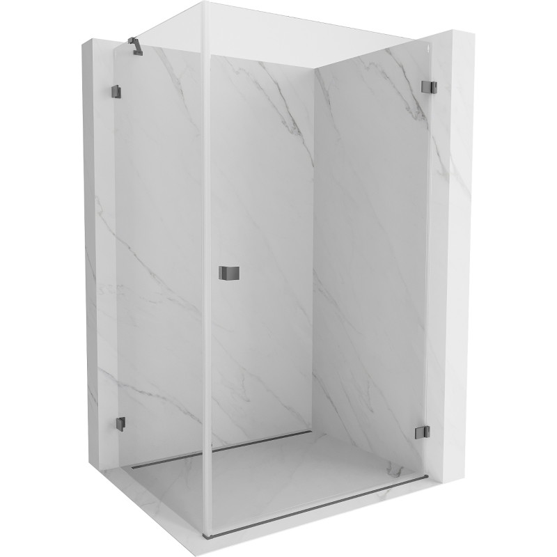 Mexen Lunar-B right swinging shower cabin 100 x 90 cm, transparent, gun metal - 832-100-090-95-00-P