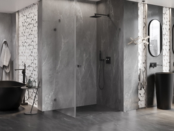 Mexen Lunar-B right swinging shower cabin 100 x 90 cm, transparent, gun metal - 832-100-090-95-00-P