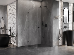 Mexen Lunar-B shower enclosure hinged right 100 x 100 cm, transparent, gun metal - 832-100-100-95-00-P