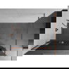 Mexen Kioto+ shower screen with a shelf and rail 110 x 200 cm, Graphite 8 mm, Rose gold - 800-110-121-60-40