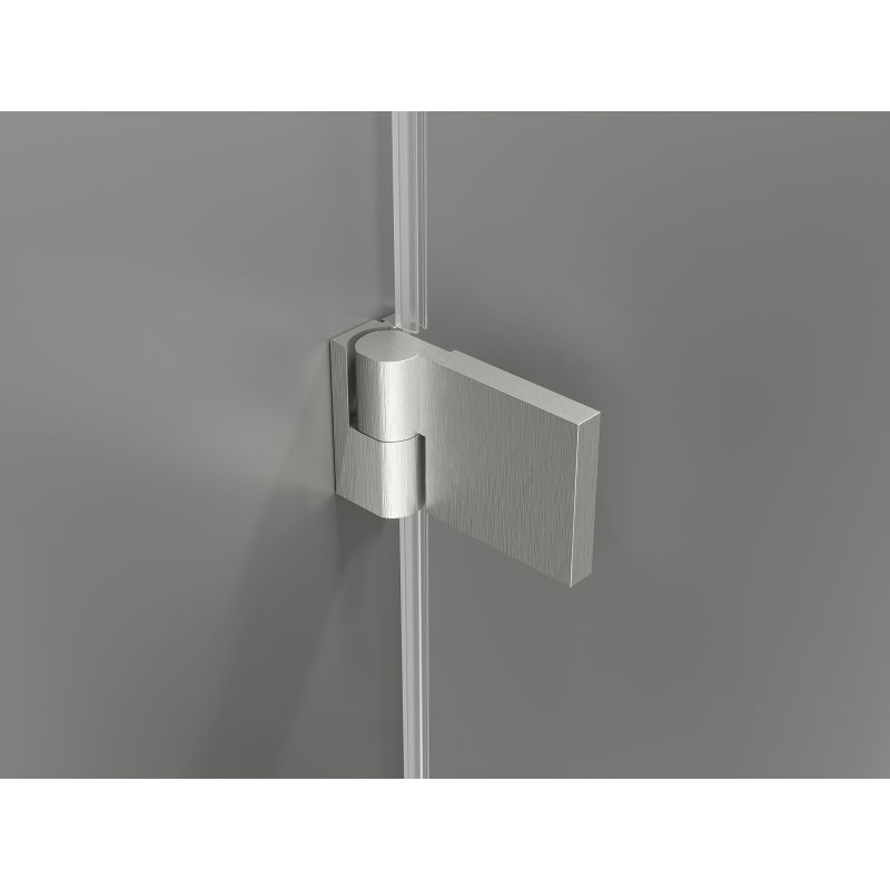 Mexen Lunar-B right hinged shower enclosure 100 x 70 cm, transparent, brushed nickel - 832-100-070-97-00-P