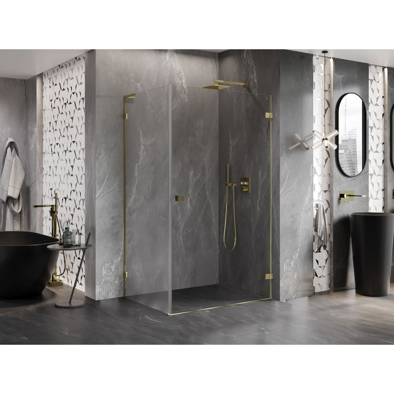 Mexen Lunar-B L right hinged shower enclosure 100 x 90 cm, transparent, gold - 832L-100-090-50-00-P