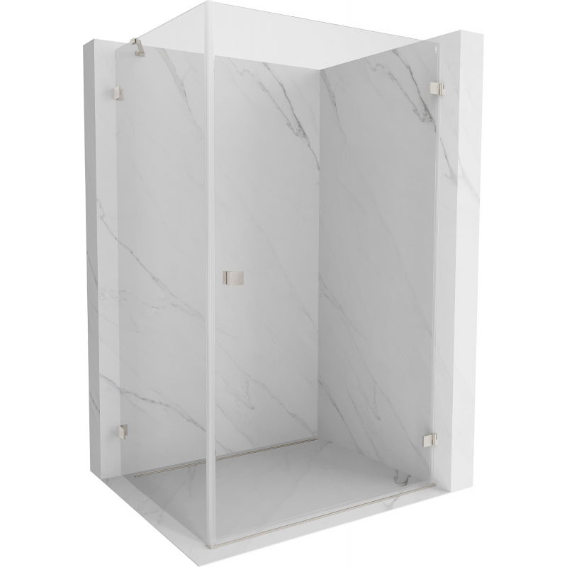 Mexen Lunar-B Hinged Shower Cabin Right 100 x 90 cm, Transparent, Brushed Nickel - 832-100-090-97-00-P