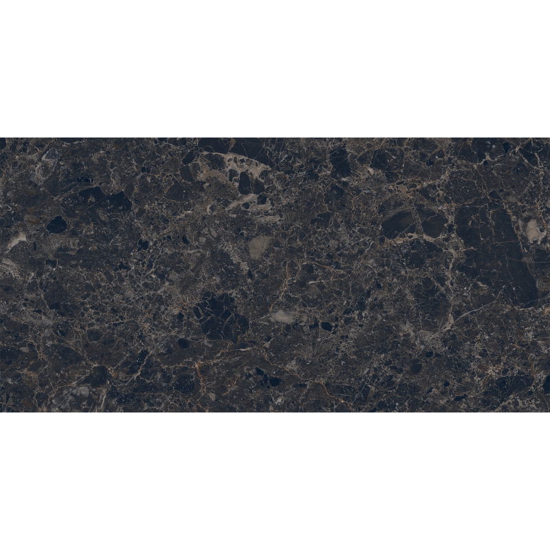 Mexen Slik Emperador Black glazed rectified gres tile G1, floor-wall tile 120 x 60 cm, high gloss - TL207-120-060-01