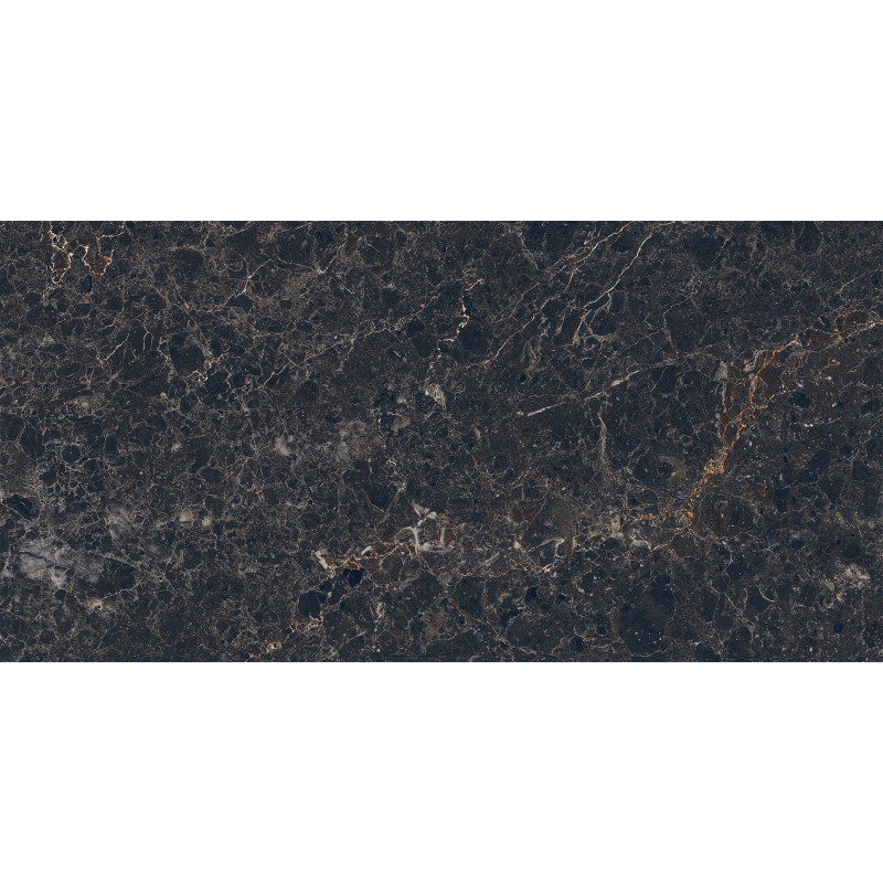 Mexen Slik Emperador Black Glazed Rectified Porcelain Stoneware G1, Floor and Wall Tile 120 x 60 cm, High Gloss