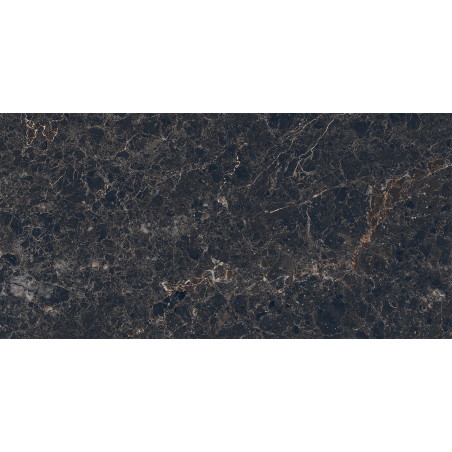 Mexen Slik Emperador Black Glazed Rectified Porcelain Stoneware G1, Floor and Wall Tile 120 x 60 cm, High Gloss