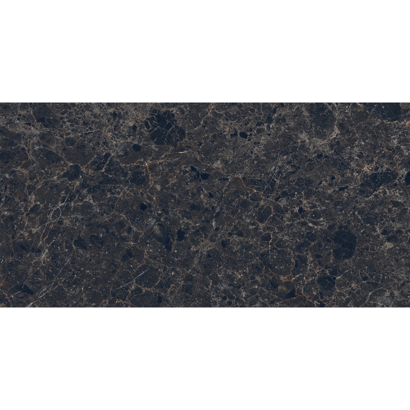Mexen Slik Emperador Black Glazed Rectified Porcelain Stoneware G1, Floor and Wall Tile 120 x 60 cm, High Gloss