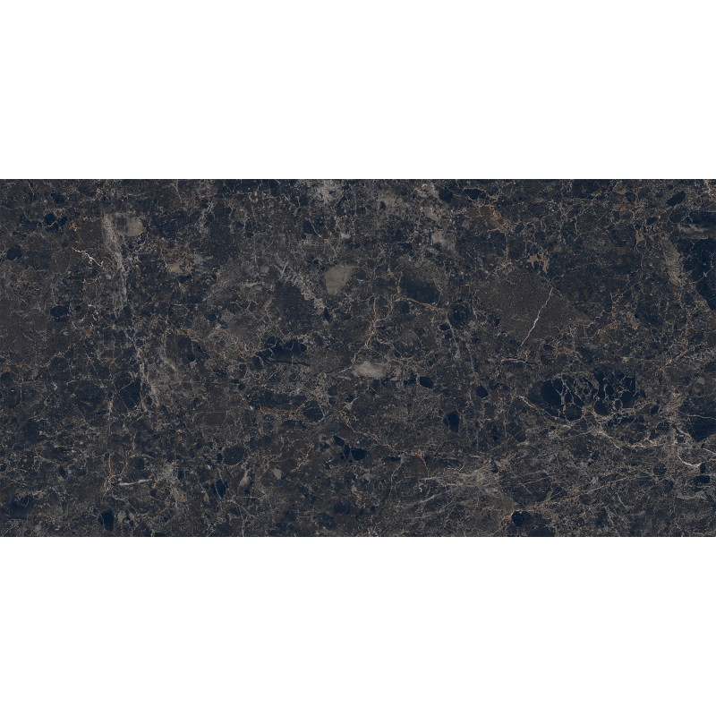 Mexen Slik Emperador Black Glazed Rectified Porcelain Stoneware G1, Floor and Wall Tile 120 x 60 cm, High Gloss