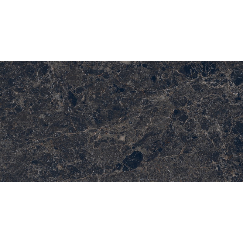 Mexen Slik Emperador Black Glazed Rectified Porcelain Stoneware G1, Floor and Wall Tile 120 x 60 cm, High Gloss