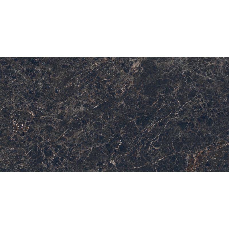 Mexen Slik Emperador Black Glazed Rectified Porcelain Stoneware G1, Floor and Wall Tile 120 x 60 cm, High Gloss