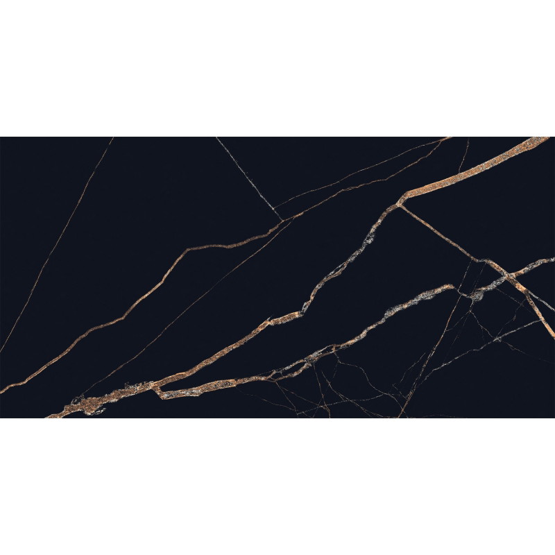 Mexen Fossil Black Glazed Rectified Gres G1, Floor-Wall Tile 120 x 60 cm, High Gloss - TL213-120-060-00