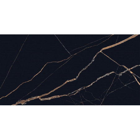 Mexen Fossil Black Glazed Rectified Gres G1, Floor-Wall Tile 120 x 60 cm, High Gloss - TL213-120-060-00