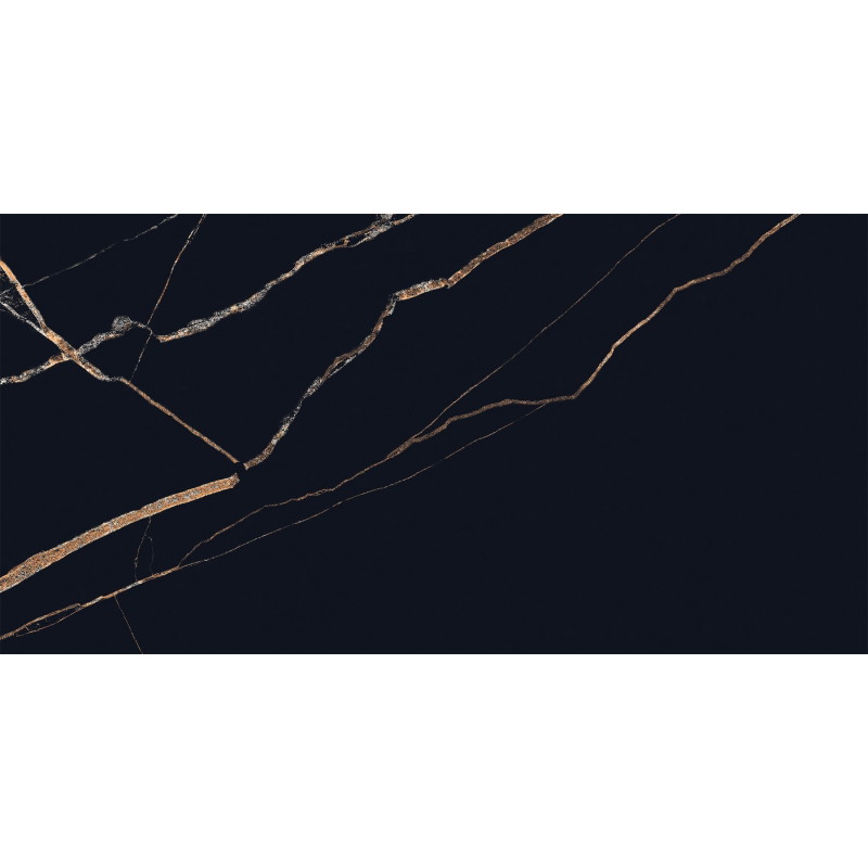 Mexen Fossil Black Glazed Rectified Gres G1, Floor-Wall Tile 120 x 60 cm, High Gloss - TL213-120-060-00