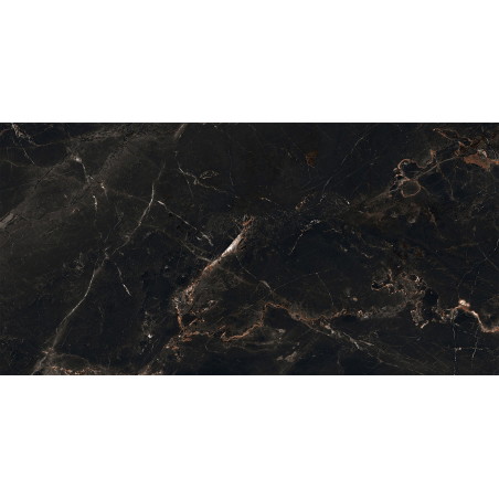 Mexen Marquino Black Glazed Rectified Gres Tile G1, Floor-Wall Tile 120 x 60 cm, High Gloss - TL214-120-060-00