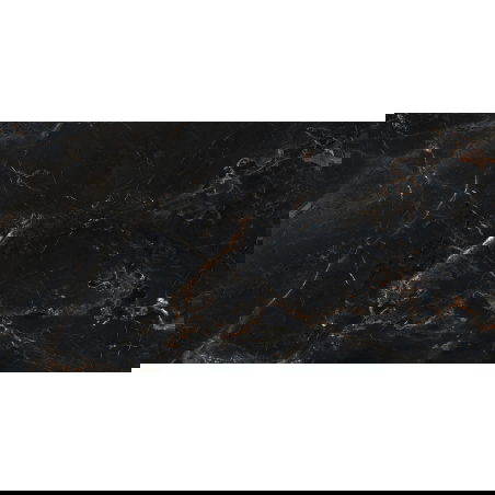 Mexen Marquino Black glazed rectified porcelain stoneware, floor-wall tile 120 x 60 cm, high gloss - TL214-120-060-00