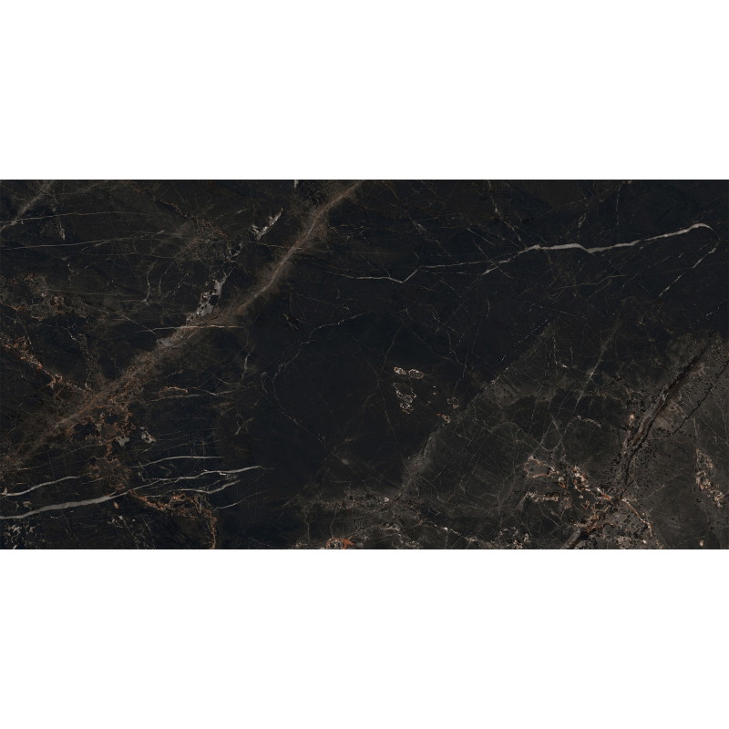 Mexen Marquino Black Glazed Rectified Gres Tile G1, Floor-Wall Tile 120 x 60 cm, High Gloss - TL214-120-060-00