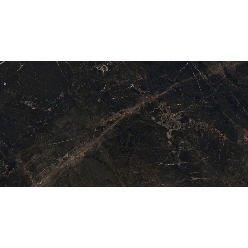 Mexen Marquino Black Glazed Rectified Gres Tile G1, Floor-Wall Tile 120 x 60 cm, High Gloss - TL214-120-060-00