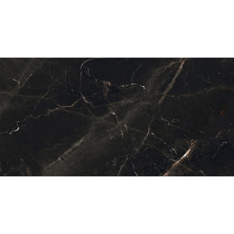Mexen Marquino Black Glazed Rectified Gres Tile G1, Floor-Wall Tile 120 x 60 cm, High Gloss - TL214-120-060-00