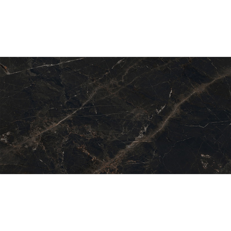 Mexen Marquino Black Glazed Rectified Gres Tile G1, Floor-Wall Tile 120 x 60 cm, High Gloss - TL214-120-060-00