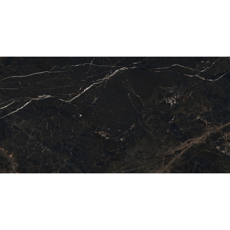 Mexen Marquino Black glazed rectified porcelain stoneware, floor-wall tile 120 x 60 cm, high gloss - TL214-120-060-00