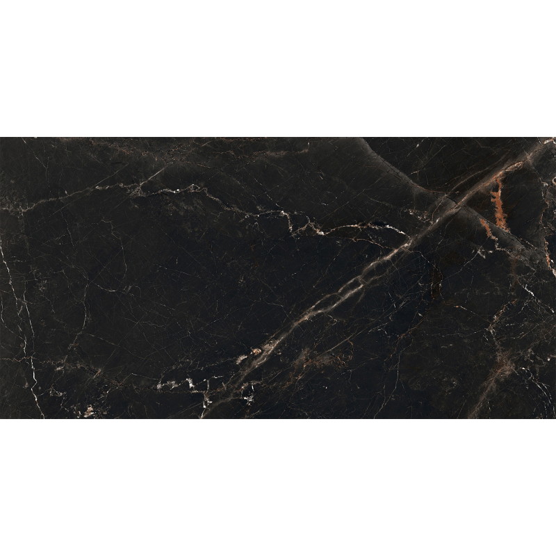 Mexen Marquino Black Glazed Rectified Gres Tile G1, Floor-Wall Tile 120 x 60 cm, High Gloss - TL214-120-060-00