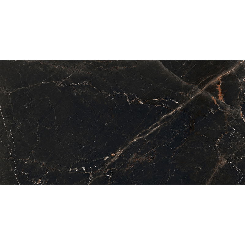 Mexen Marquino Black glazed rectified porcelain stoneware, floor-wall tile 120 x 60 cm, high gloss - TL214-120-060-00