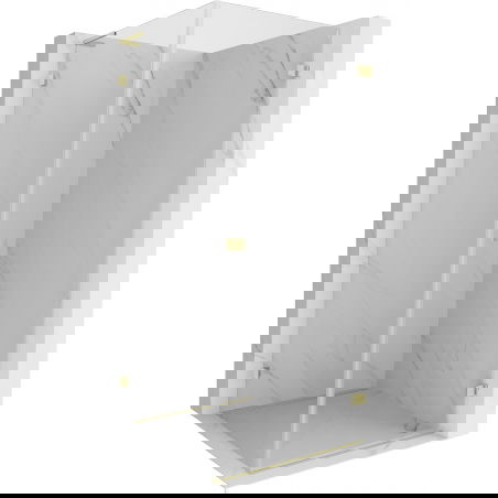 Mexen Lunar-B L Right Swing Shower Enclosure 80 x 80 cm, Transparent, Brushed Gold - 832L-080-080-55-00-P