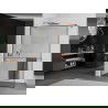 Mexen Kioto+ shower screen with a shelf and rail 120 x 200 cm, Transparent/Black pattern 8 mm Rose gold - 800-120-121-60-70