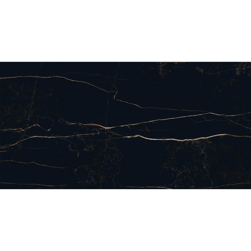 Mexen Flamingo Rectified glazed black gres tile G1, floor-wall tile 120 x 60 cm, high gloss - TL215-120-060-00
