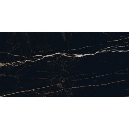 Mexen Flamingo Rectified glazed black gres tile G1, floor-wall tile 120 x 60 cm, high gloss - TL215-120-060-00