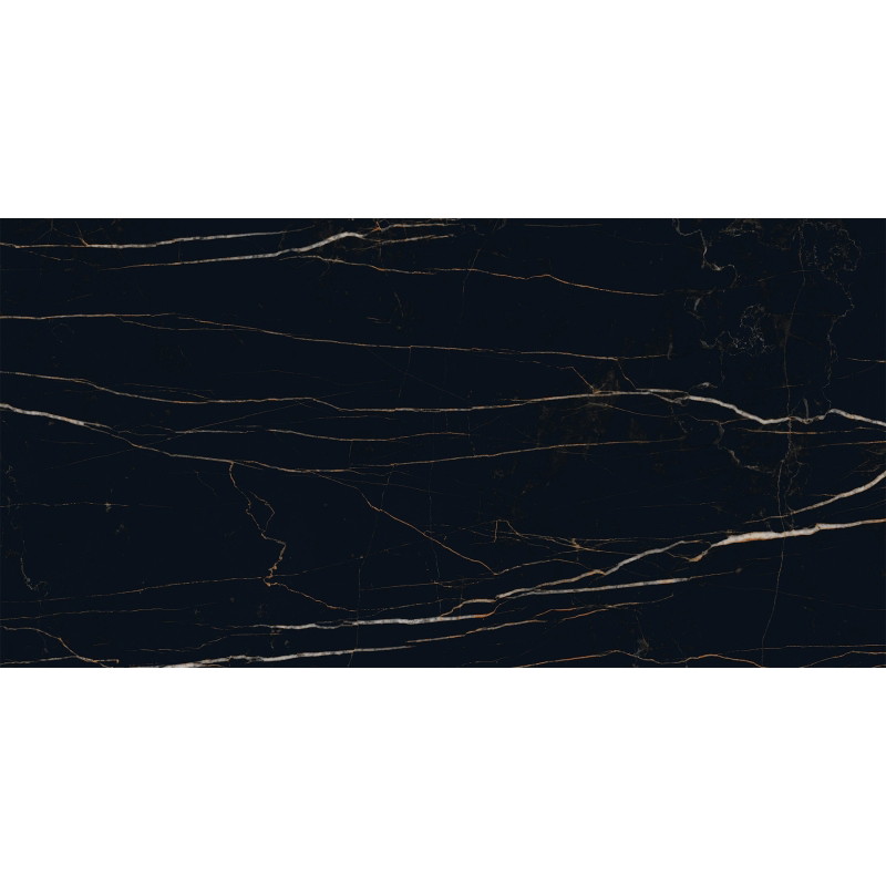 Mexen Flamingo Rectified glazed black gres tile G1, floor-wall tile 120 x 60 cm, high gloss - TL215-120-060-00