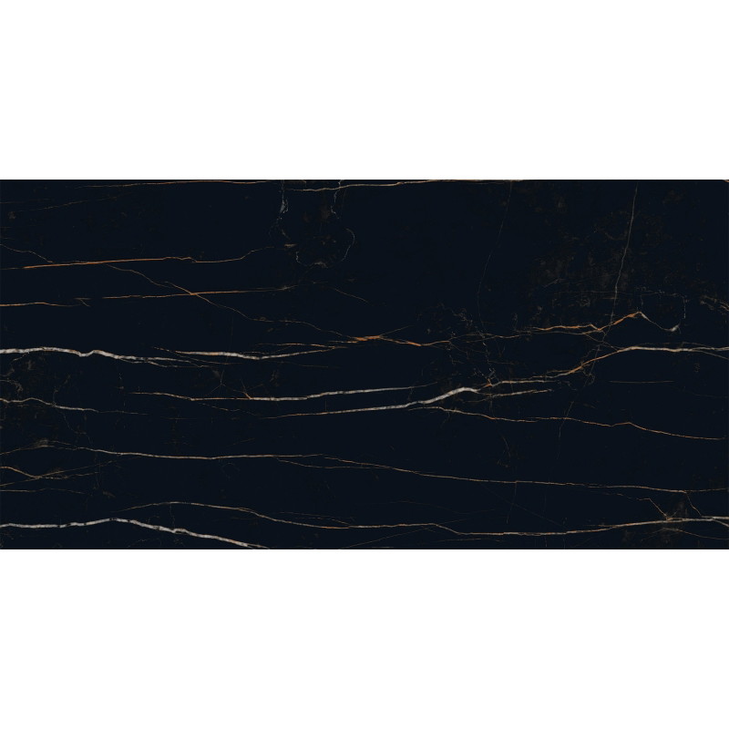 Mexen Flamingo Rectified glazed black gres tile G1, floor-wall tile 120 x 60 cm, high gloss - TL215-120-060-00