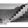 Mexen Kioto+ shower screen with a shelf and rail 120 x 200 cm, Transparent/Black pattern 8 mm Rose gold - 800-120-121-60-70