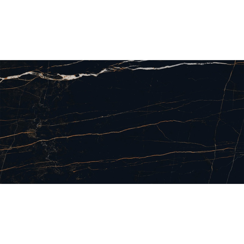 Mexen Flamingo Rectified glazed black gres tile G1, floor-wall tile 120 x 60 cm, high gloss - TL215-120-060-00