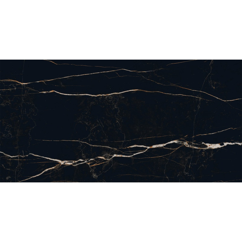 Mexen Flamingo Rectified glazed black gres tile G1, floor-wall tile 120 x 60 cm, high gloss - TL215-120-060-00