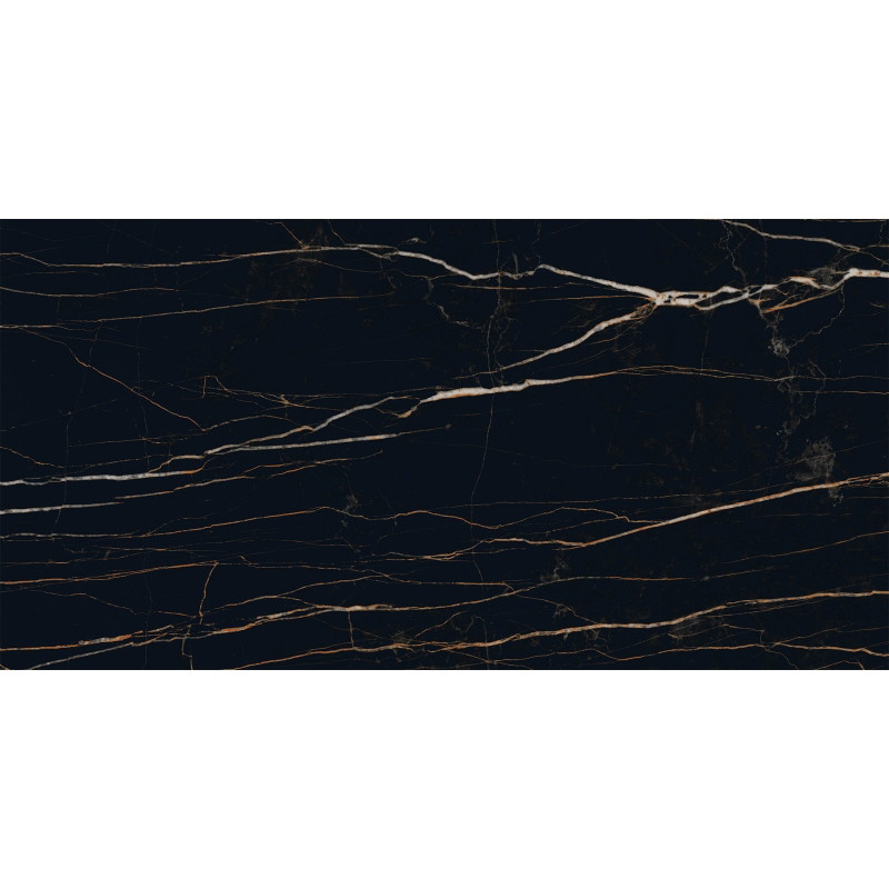 Mexen Flamingo Rectified glazed black gres tile G1, floor-wall tile 120 x 60 cm, high gloss - TL215-120-060-00