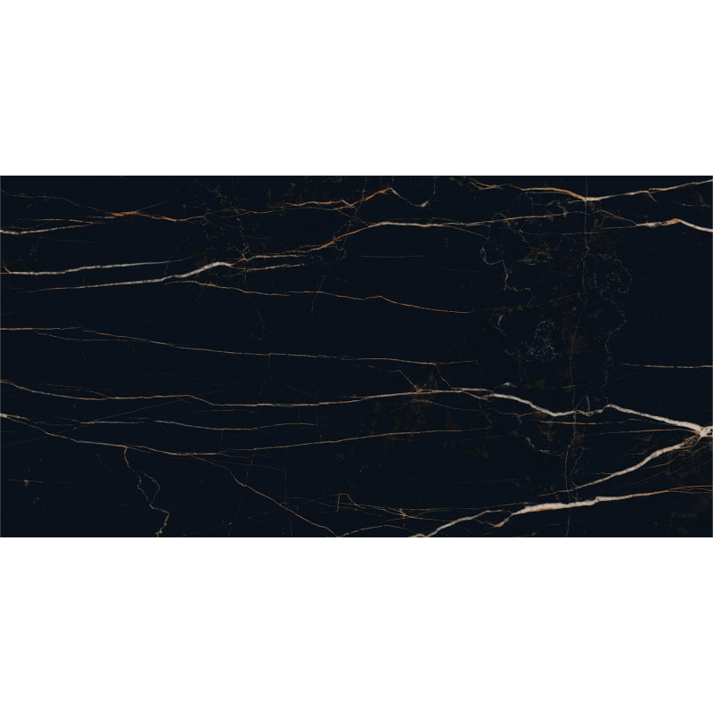 Mexen Flamingo Rectified glazed black gres tile G1, floor-wall tile 120 x 60 cm, high gloss - TL215-120-060-00