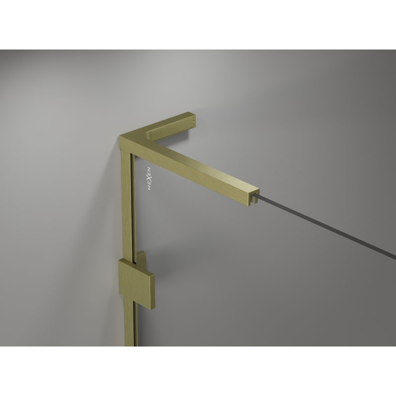 Mexen Lunar-B L right-hand swing shower cabin 100 x 100 cm, transparent, brushed gold - 832L-100-100-55-00-P